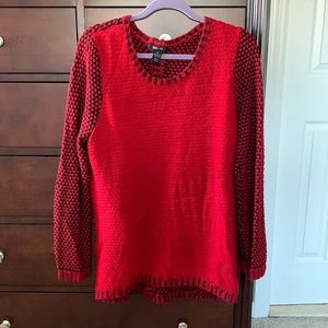 Style & Co Red and Black knit sweater XL